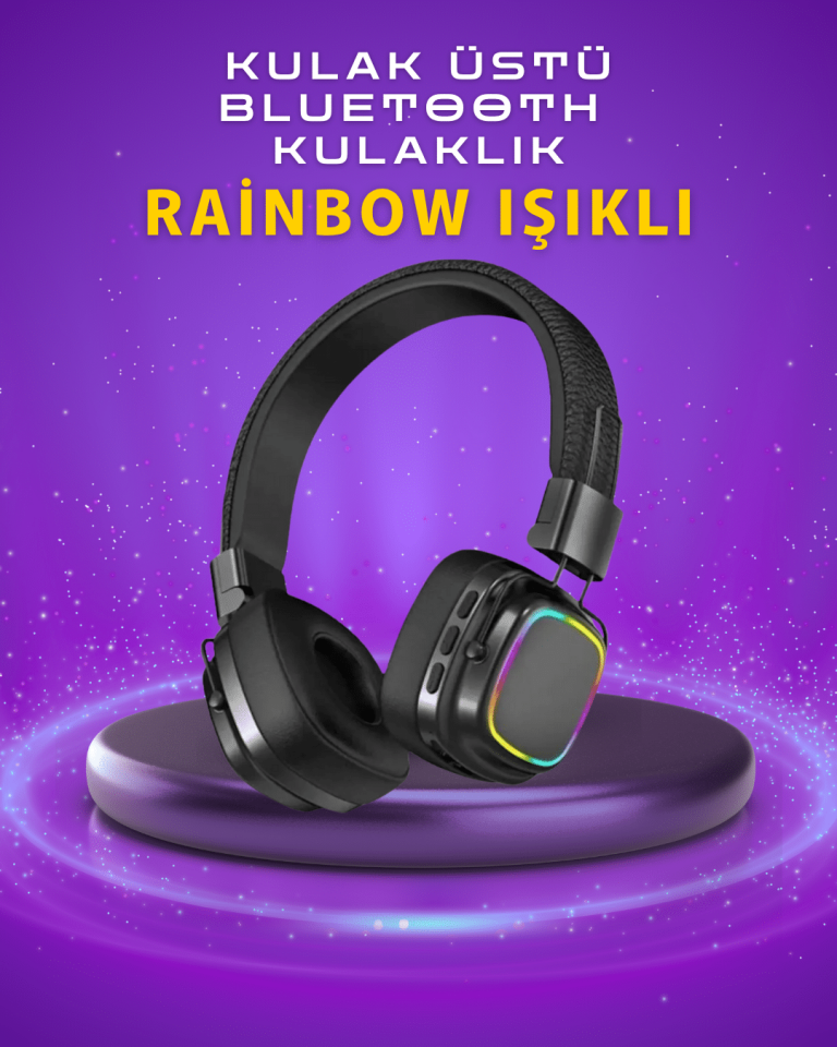 Renkli Işık Efektli Bluetooth 5.3 Müzik Kulaklığı - Lisinya