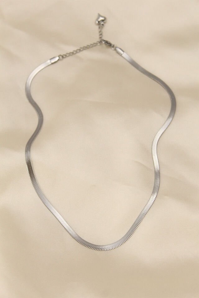 316L Çelik Silver Renk 45 cm İtalyan Zincir Model Kadın Kolye - Lisinya