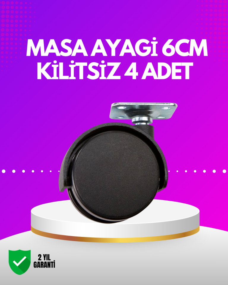 Masa ve Koltuk İçin Kilitsiz Tekerlek Seti 6 cm - Lisinya