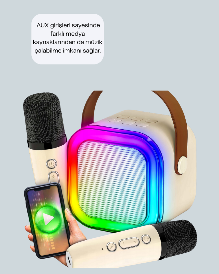 Ses Efektli Mikrofonlu Kablosuz Karaoke Sistemi - Lisinya