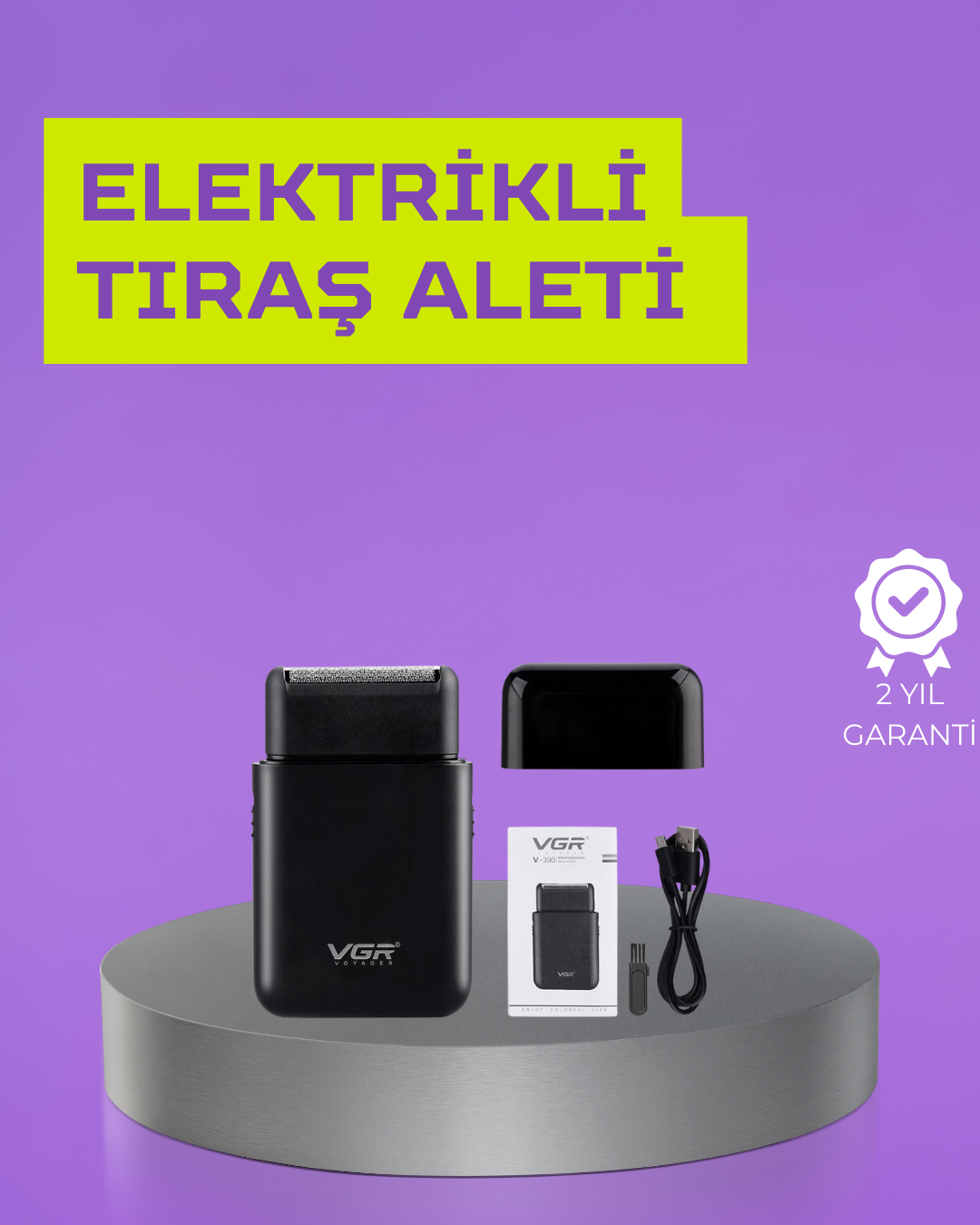 Kart Tasarımlı Şarjlı Tıraş Makinesi | 2 Başlıklı Hassas Kesim - Lisinya
