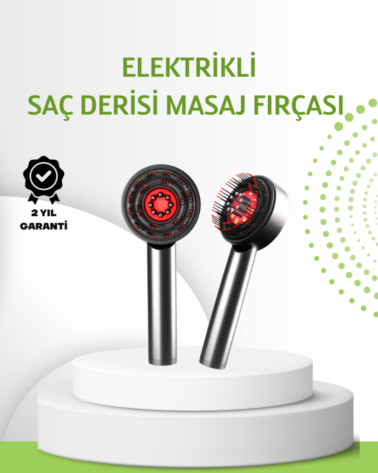 Şarjlı Saç Derisi Masaj Cihazı Kırmızı Işık ve 3D Tarak Dişli - Lisinya