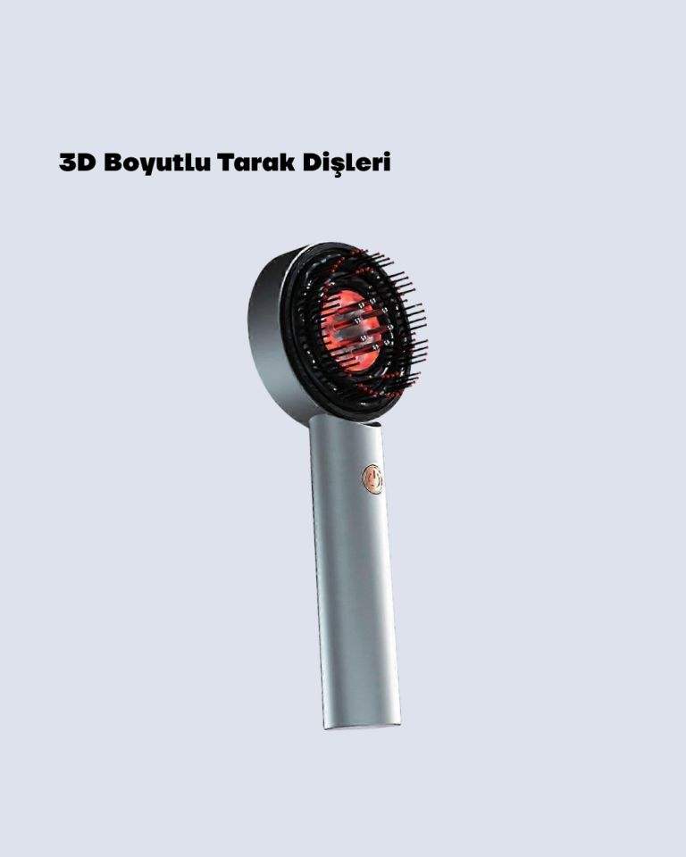 Şarjlı Saç Derisi Masaj Cihazı Kırmızı Işık ve 3D Tarak Dişli - Lisinya