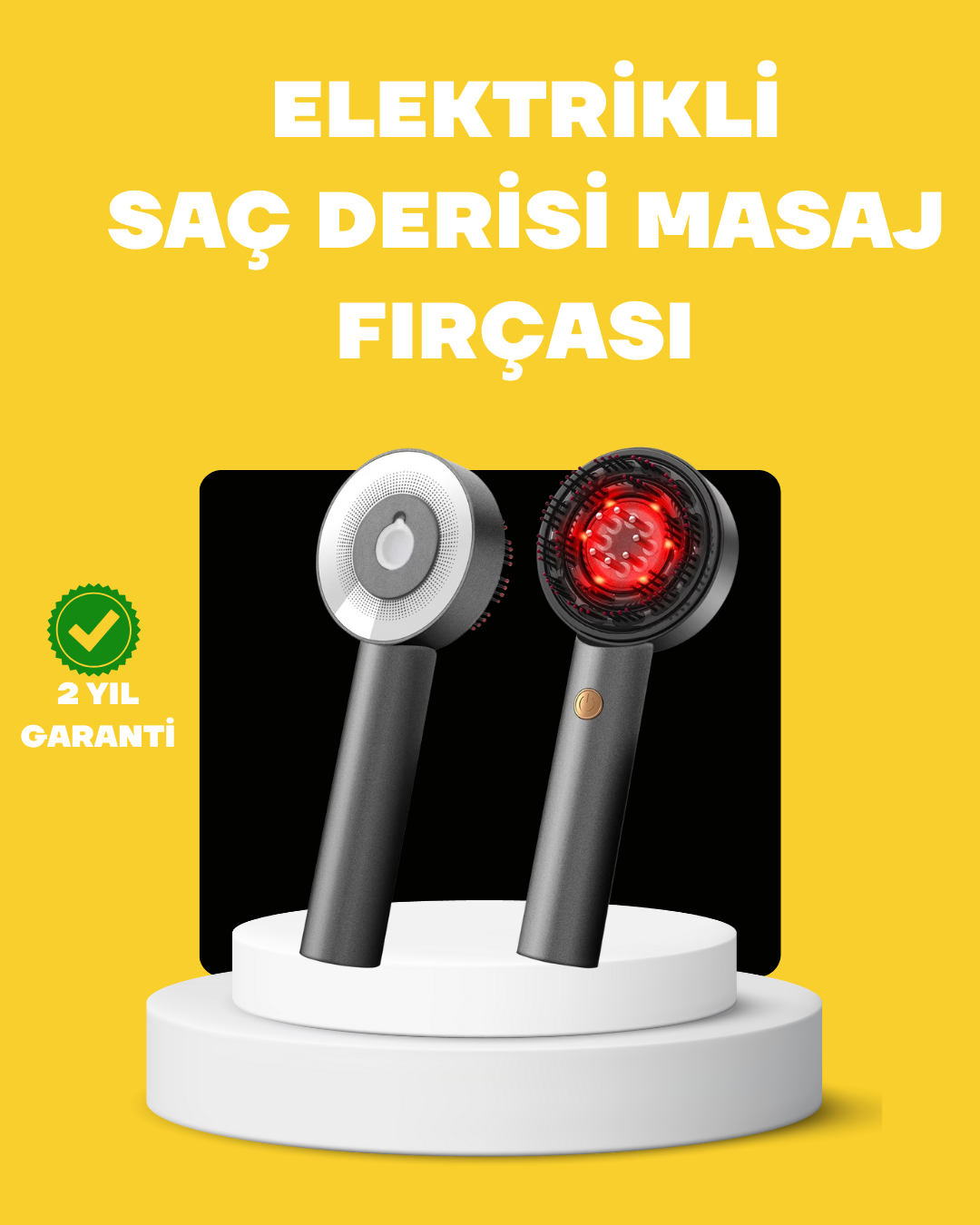 LED Teknolojili Elektrikli Saç Masaj Fırçası Mikro Akımlı - Lisinya