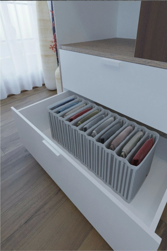 11 Bölmeli Dolap ve Çekmece Içi Düzenleyici Akordiyon Organizer M-00500 (3 Adet) 00517 ( Lisinya )