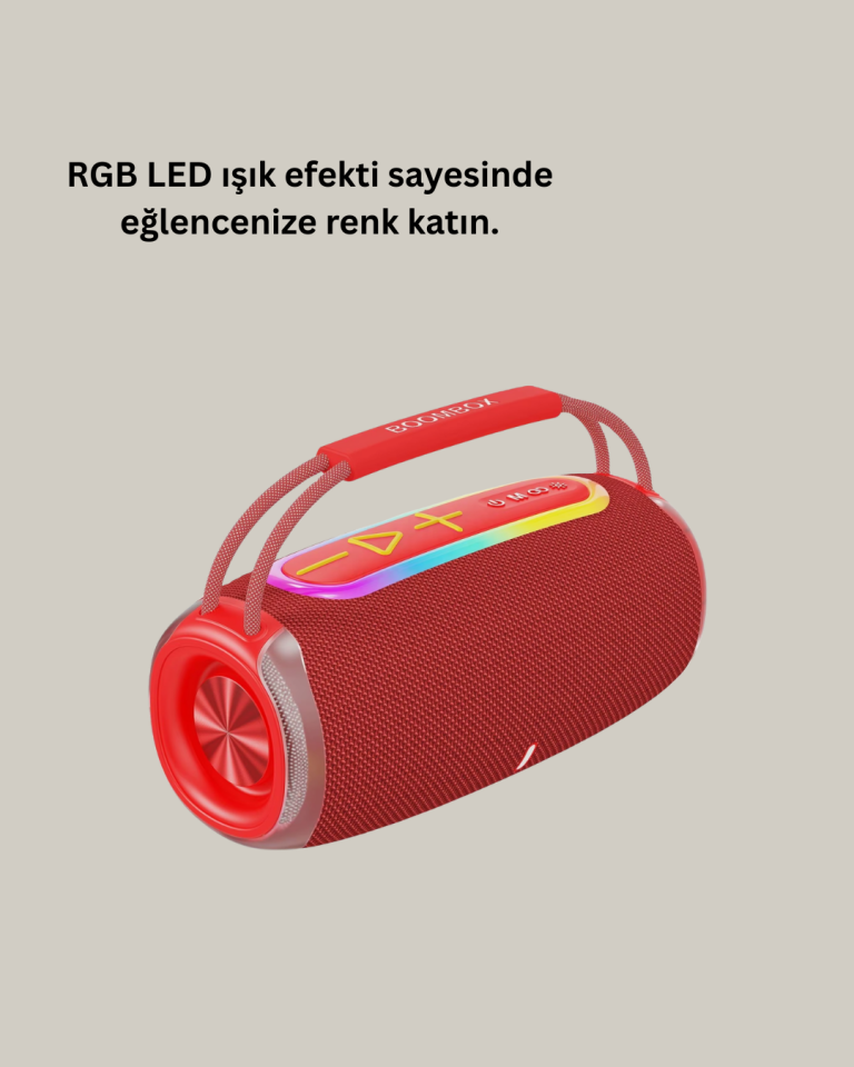 20W Kablosuz Bluetooth Hoparlör RGB Işık Efektli USB/SD/AUX Destekli - Lisinya
