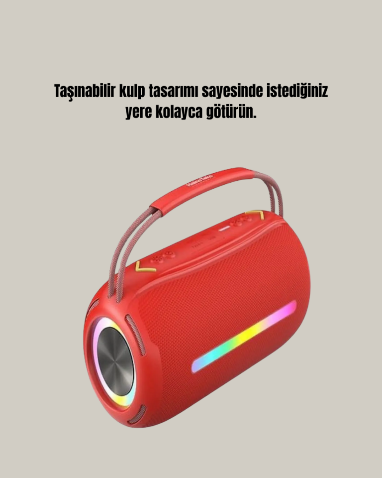 20W Kablosuz Bluetooth Hoparlör RGB Işık Efektli USB/SD/AUX Destekli - Lisinya