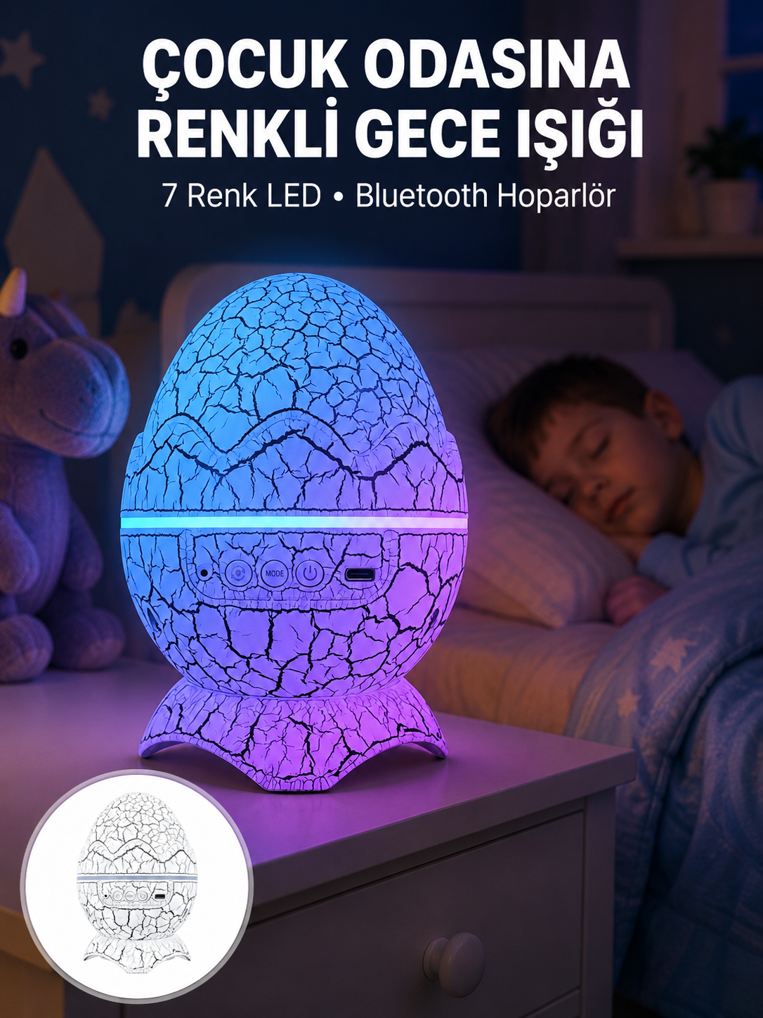 Dinazor Yumurta Gece Lambası Yeni Nesil - Lisinya