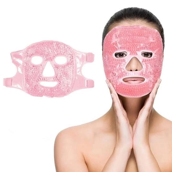Jel Buz Paketi Yüz Maskesi Baş Ağrısı Yastık Kozmetik Maske + Çift Taraflı Cilt Fırçası ( Lisinya )