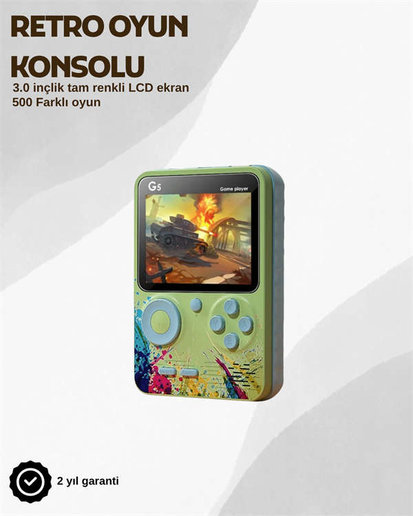 G5 Taşınabilir Retro Oyun Konsolu – Çocuk ve Yetişkinler İçin - Lisinya