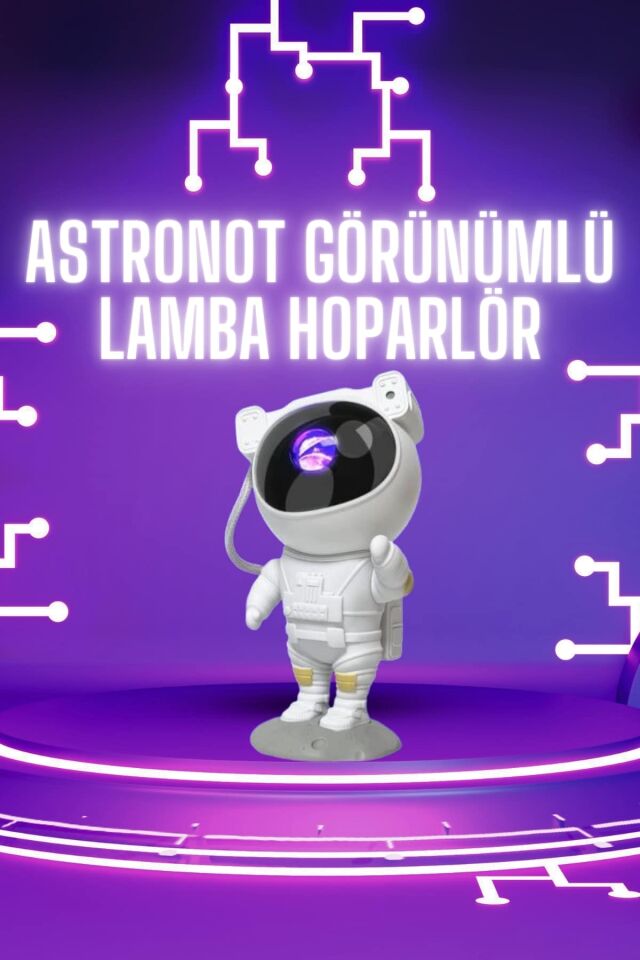 Astronot Şeklinde Bluetooth Hoparlör Gökyüzü Kumandalı Aydınlatma Lamba - Lisinya