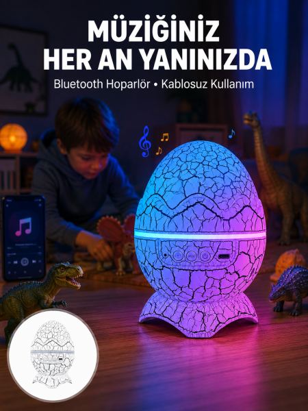 Uzaktan Kumandalı, USB Girişli, Döner Projektör Lamba Yeni Nesil - Lisinya