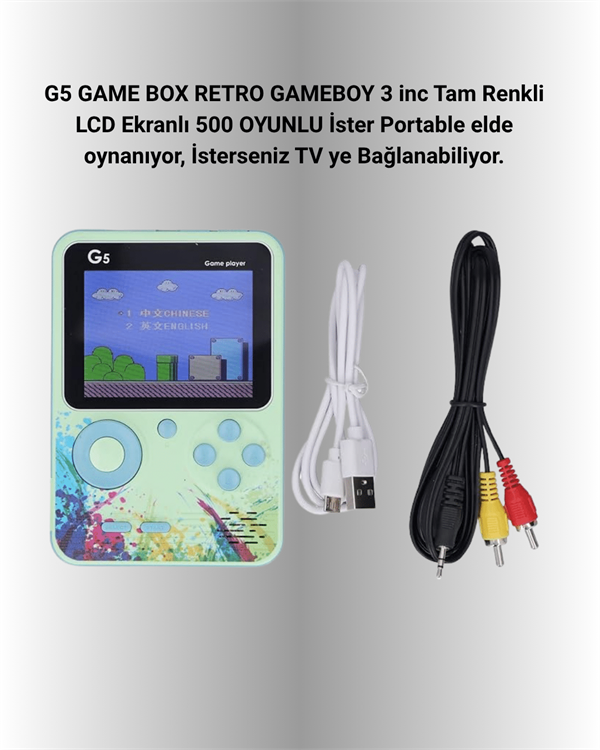 G5 Game Box Retro Mini Oyun Konsolu – 500 Dahili Oyun - Lisinya