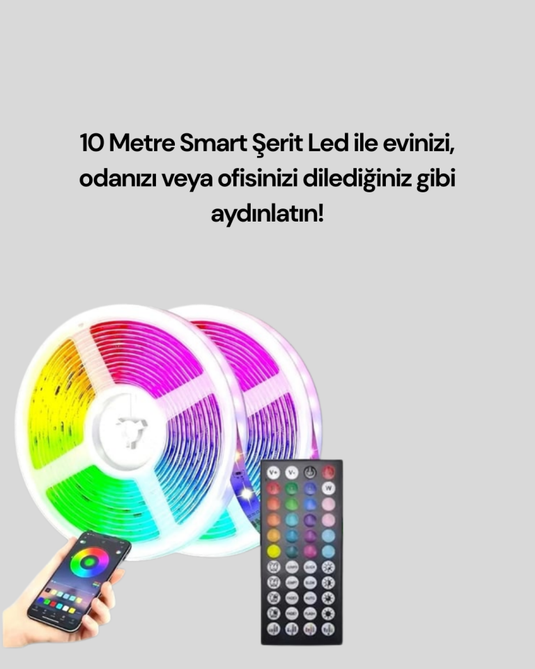 10 Metre Telefon Kontrollü Smart Şerit Led USB RGB Kumandalı - Lisinya
