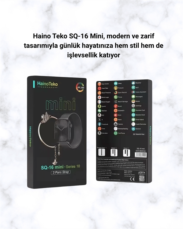 Akıllı Saat SQ-16 Mini Series 10 | Unisex Tasarım, Sağlık ve Spor Takibi