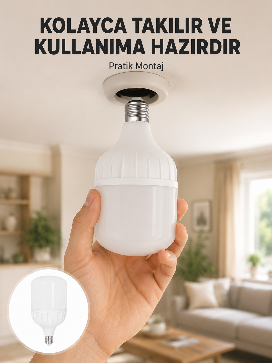 Acil Durumlara Uygun Şarjlı Torch LED Ampul 30 Watt Yeni Nesil - Lisinya