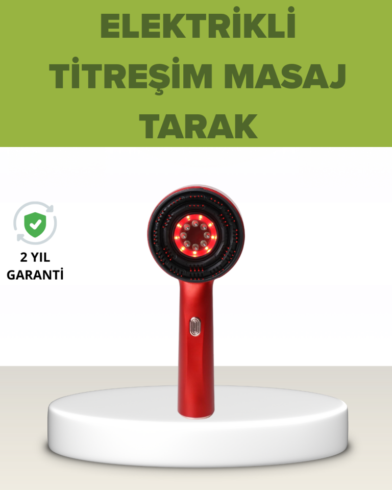 Elektrikli Titreşim Masaj Tarak Kırmızı Işık Terapi - Lisinya