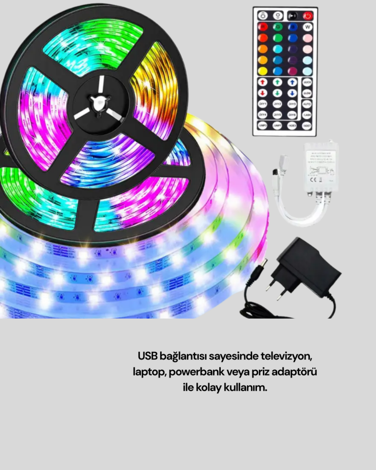 Bluetooth Kontrollü Smart Şerit Led 10M Sese Duyarlı RGB Aydınlatma - Lisinya