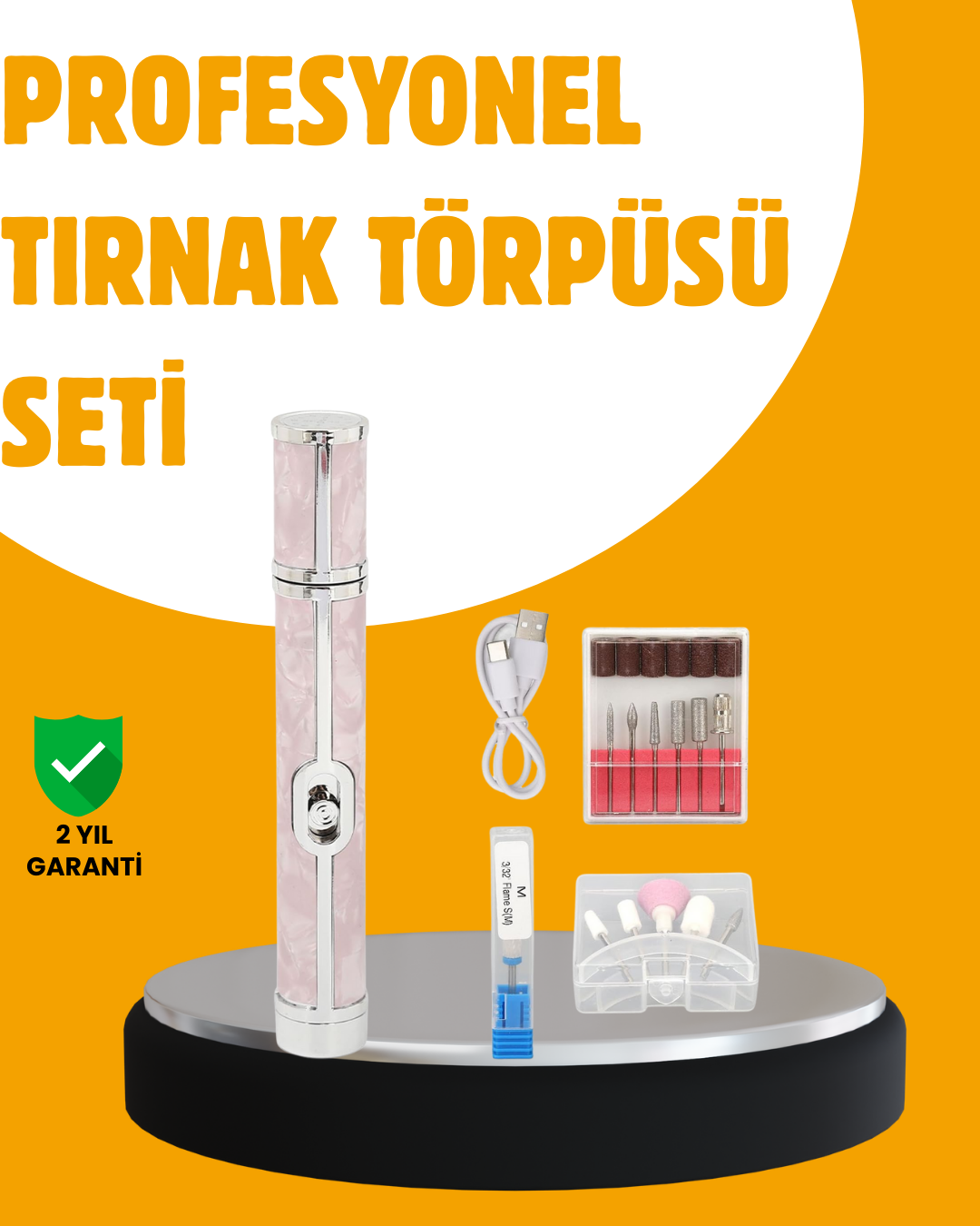 Ergonomik Saplı 20.000 RPM Hız Kontrollü Manikür Pedikür Makinesi - Lisinya