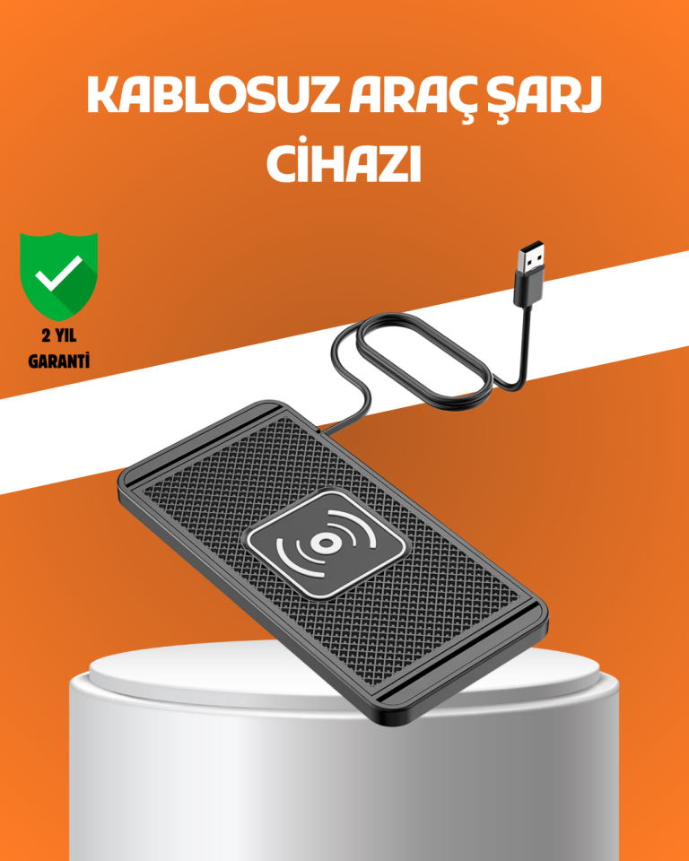 YamanHobi Manyetik Kablosuz Şarj Pedi Araç İçi Qi Uyumlu Telefon Şarj Standı