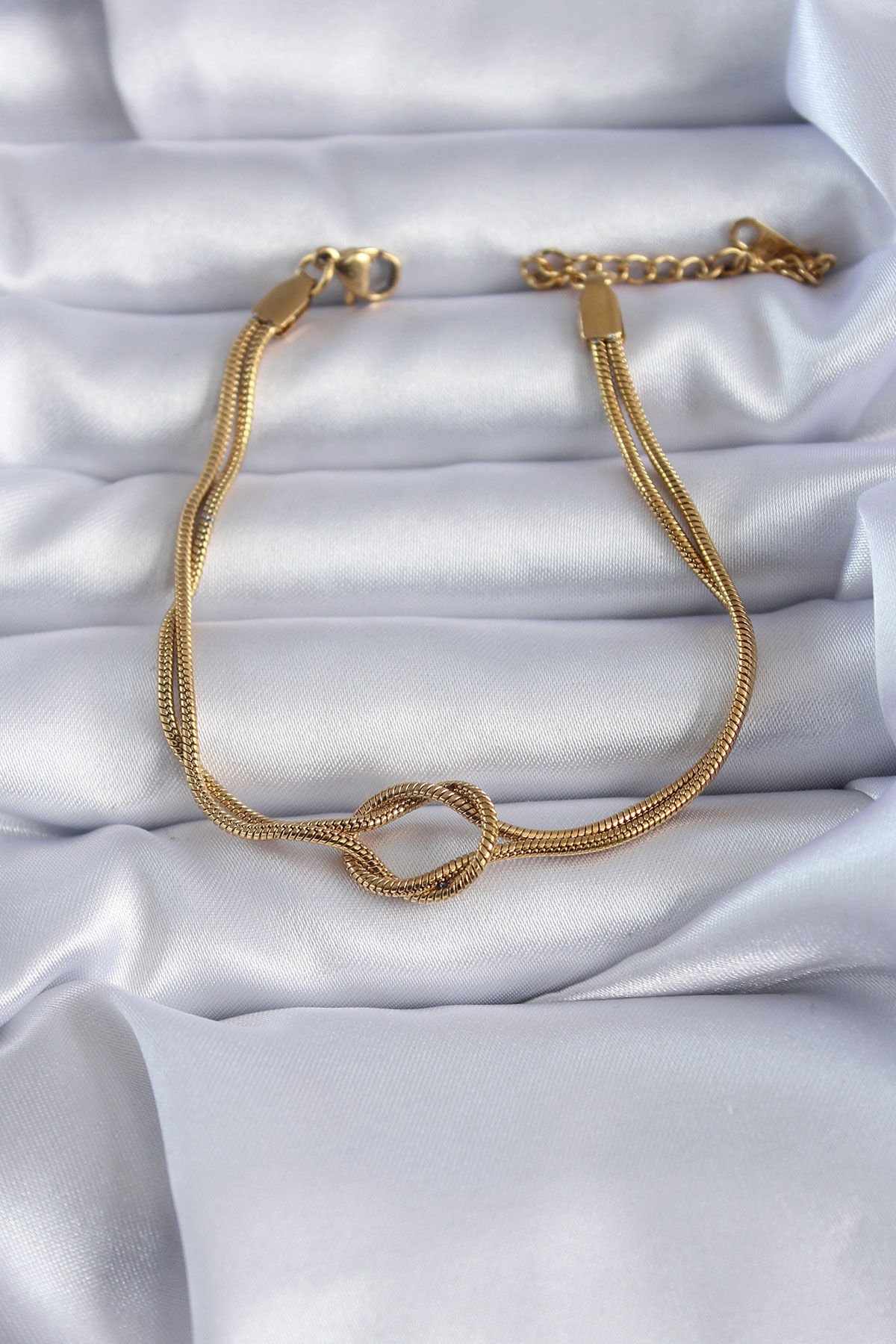 316L Çelik Gold Renk Düğüm Model Kadın Bileklik - Lisinya