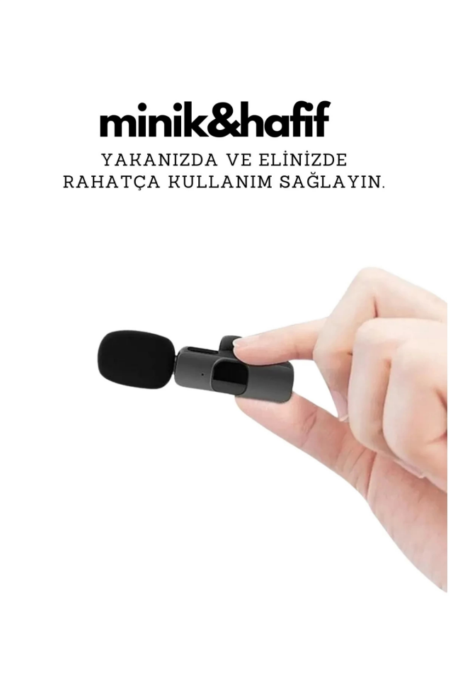 Type-C Çiftli Kablosuz Yaka Mikrofonu Seti - YouTube, TikTok, Vlog ve Canlı Yayınlar İçin Telefon Uyumlu Çift Mikrofon ( Lisinya )