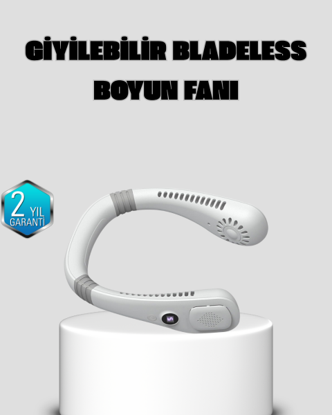 Kablosuz Giyilebilir Boyun Fanı Çift Motorlu ve 5 Kademeli Hız Kontrolü