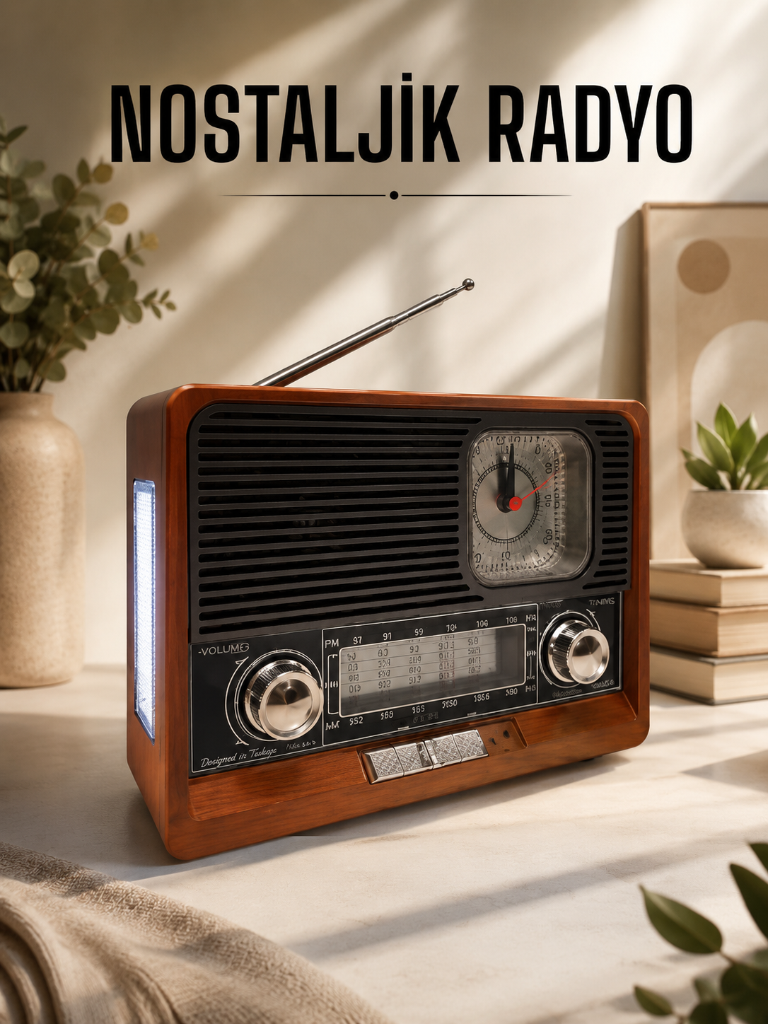 Nostaljik Radyo USB,AUX Ve SD Kart Girişli Bluetooth Bağlantılı - Lisinya