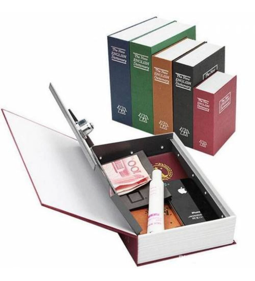 Kitap Şeklinde Gizli Kasa Kilitli kumbara Büyük Boy ( Lisinya )