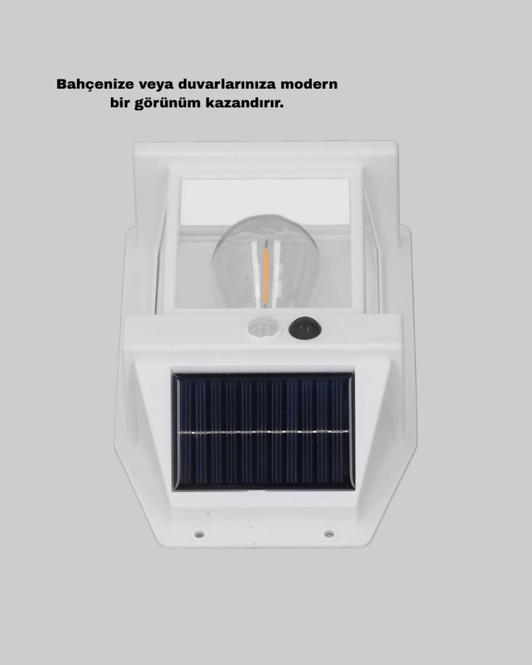 Üç Modlu Güneş Enerjili Duvar Lambası 1800mAh Bataryalı ve Hareket Sensörlü - Lisinya