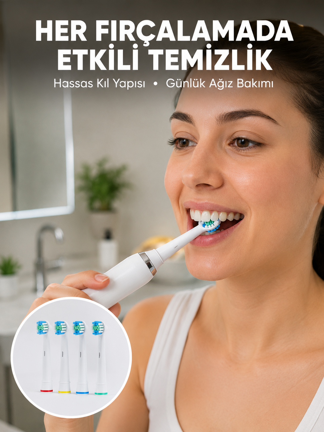 Günlük Ağız Bakımı İçin Nazik ve Etkili Yedek Başlık Seti Yeni Nesil - Lisinya