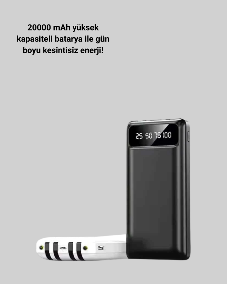 20.000mAh Taşınabilir Powerbank PD Teknolojili Çift USB Çıkışlı - Lisinya