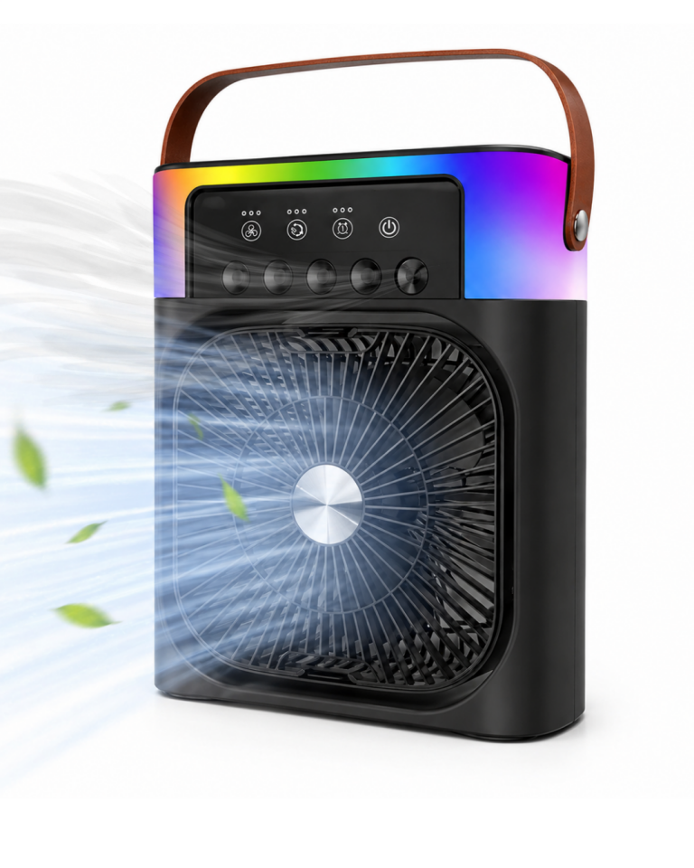 USB Şarjlı Masaüstü Sprey Fan Taşınabilir Serinletici RGB Işıklı Mini Klima - Lisinya