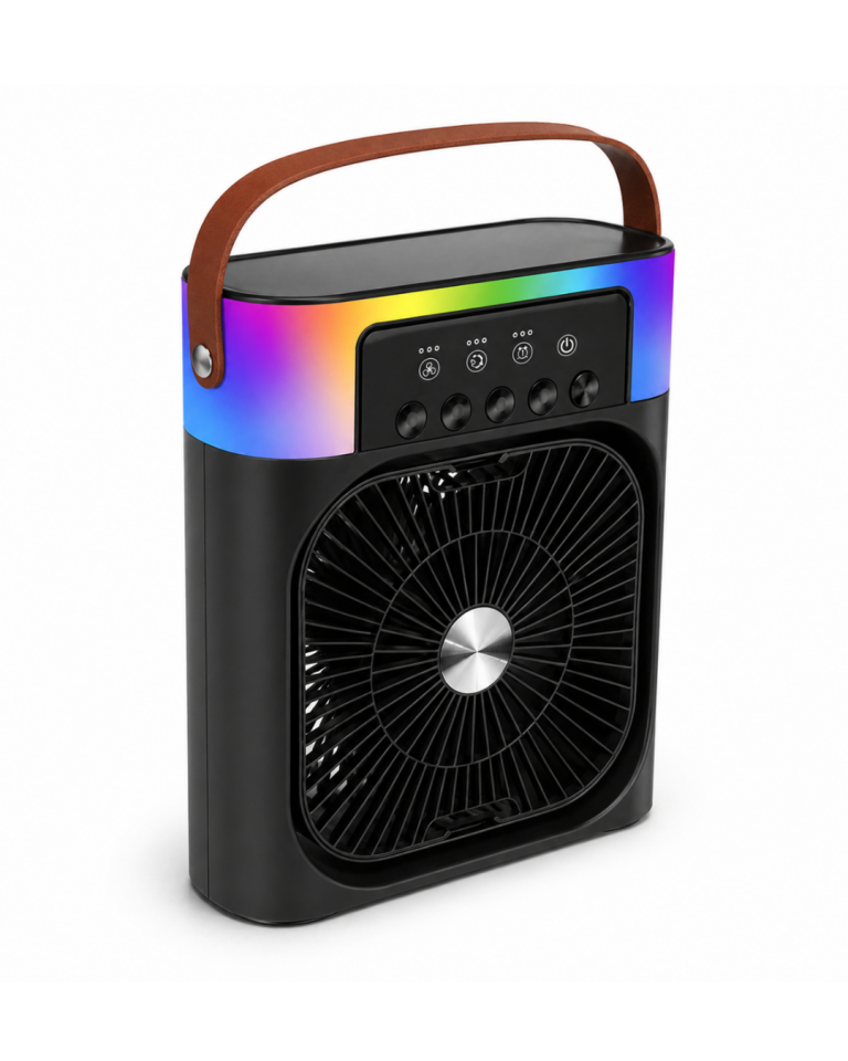 USB Şarjlı Masaüstü Sprey Fan Taşınabilir Serinletici RGB Işıklı Mini Klima - Lisinya