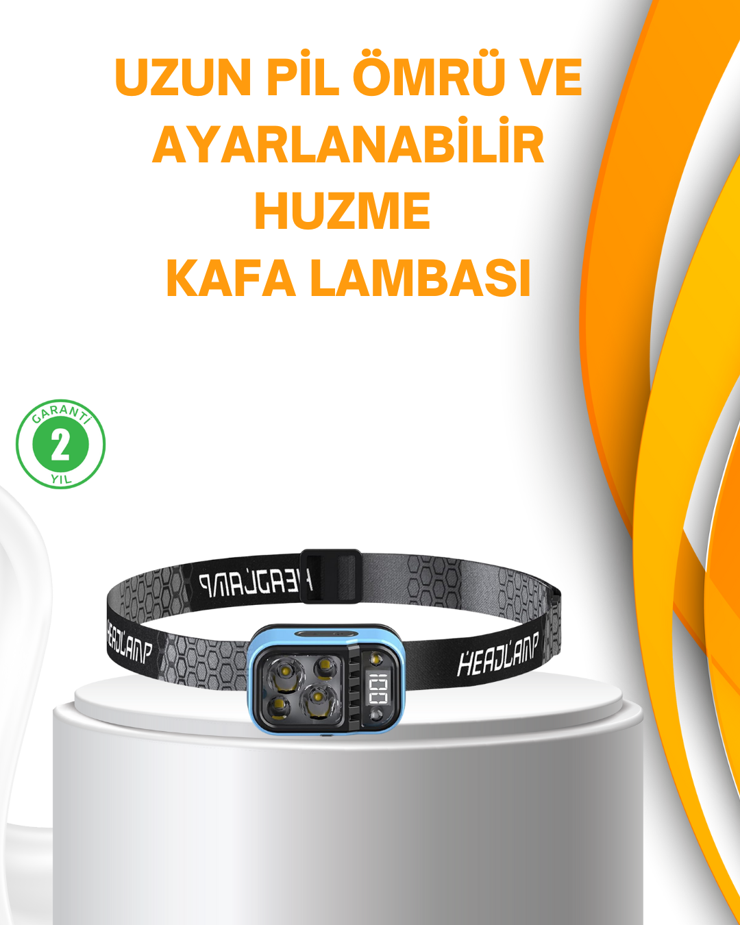 Su Geçirmez LED Kafa Lambası 53 Çalışma Modu Güç Ekranlı - Lisinya