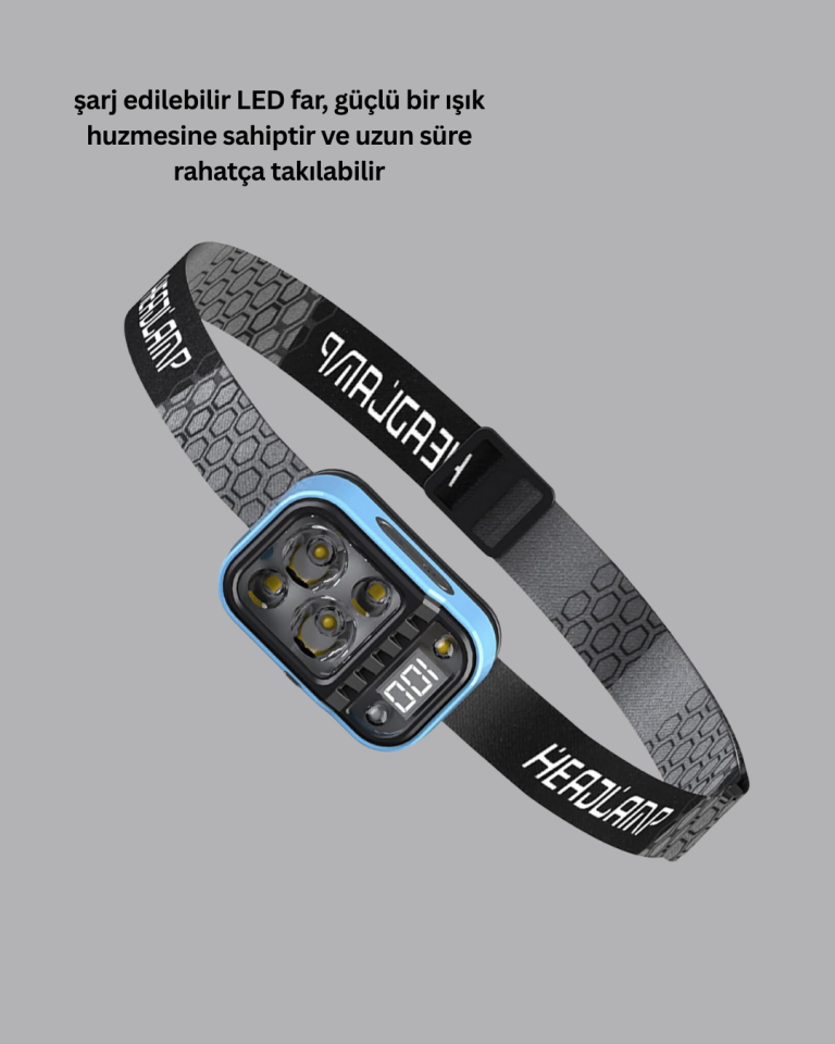 Su Geçirmez LED Kafa Lambası 53 Çalışma Modu Güç Ekranlı - Lisinya