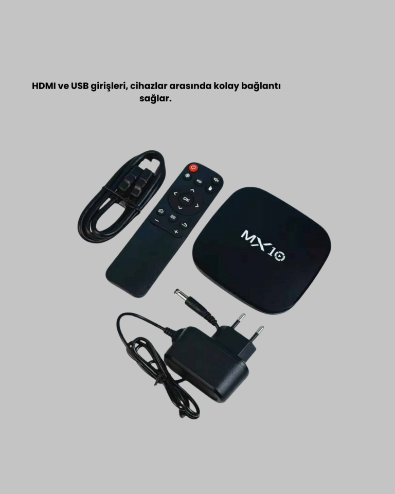 MX Box S 4K Android TV Box – Google Asistan, Dolby Ses, 8 GB Hafıza, Chromecast Desteği - Lisinya