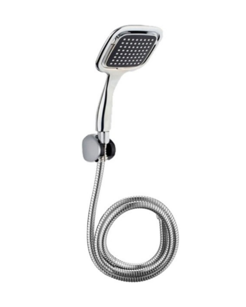 Siyah Duş Seti El Duşu Başlığı Spiral Hortum ve Duvar Askısı Banyo Duş Seti