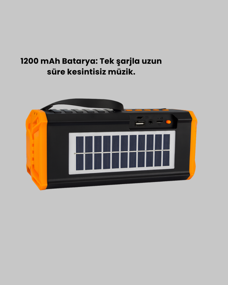 YamanHobi J-IPOX P520 Güneş Enerjili Bluetooth Hoparlör FM Radyolu Turuncu