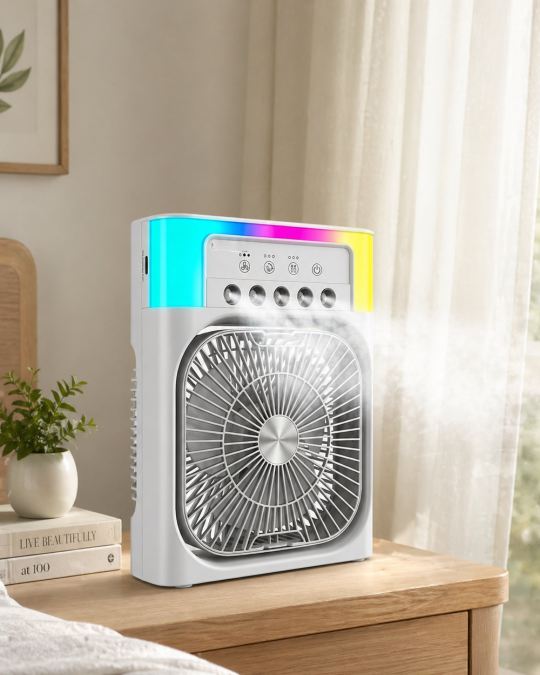 Su Buharlı Mini Klima Fan RGB Işıklı Taşınabilir Serinletici - Lisinya