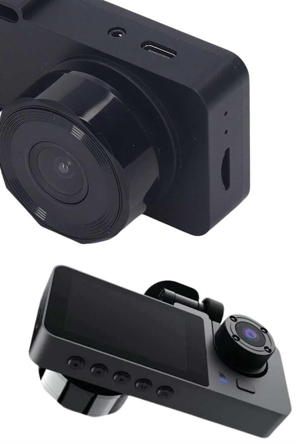 Araç İçi Dikiz Kamerası Sürüş Kaydedici 3 Lensli DVR Kamera - Lisinya