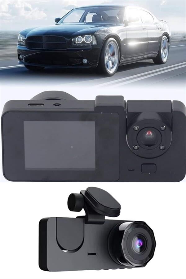 Araç İçi Dikiz Kamerası Sürüş Kaydedici 3 Lensli DVR Kamera - Lisinya