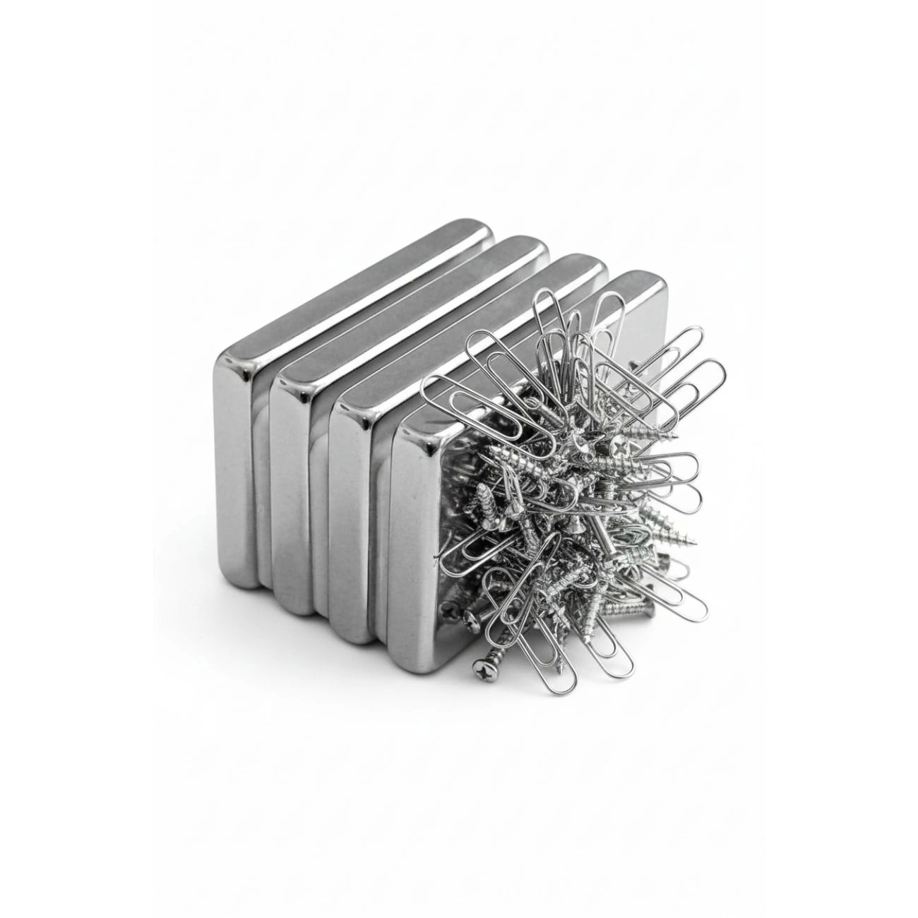 2 adet 40x20x5mm Neodyum Magnet Güçlü N35 Mıknatıs Köşeli Nikel Kaplama ( Lisinya )