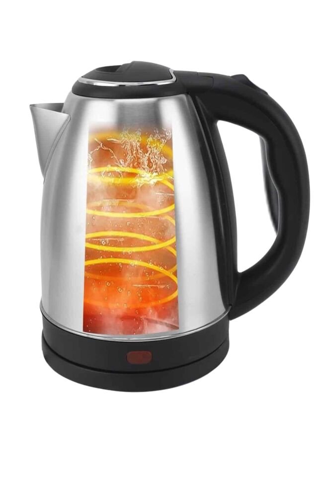 Elektrikli Paslanmaz Çelik Su Isıtcı Çelik Kettle 1.8 Lt. Uzun Ömürlü - Lisinya