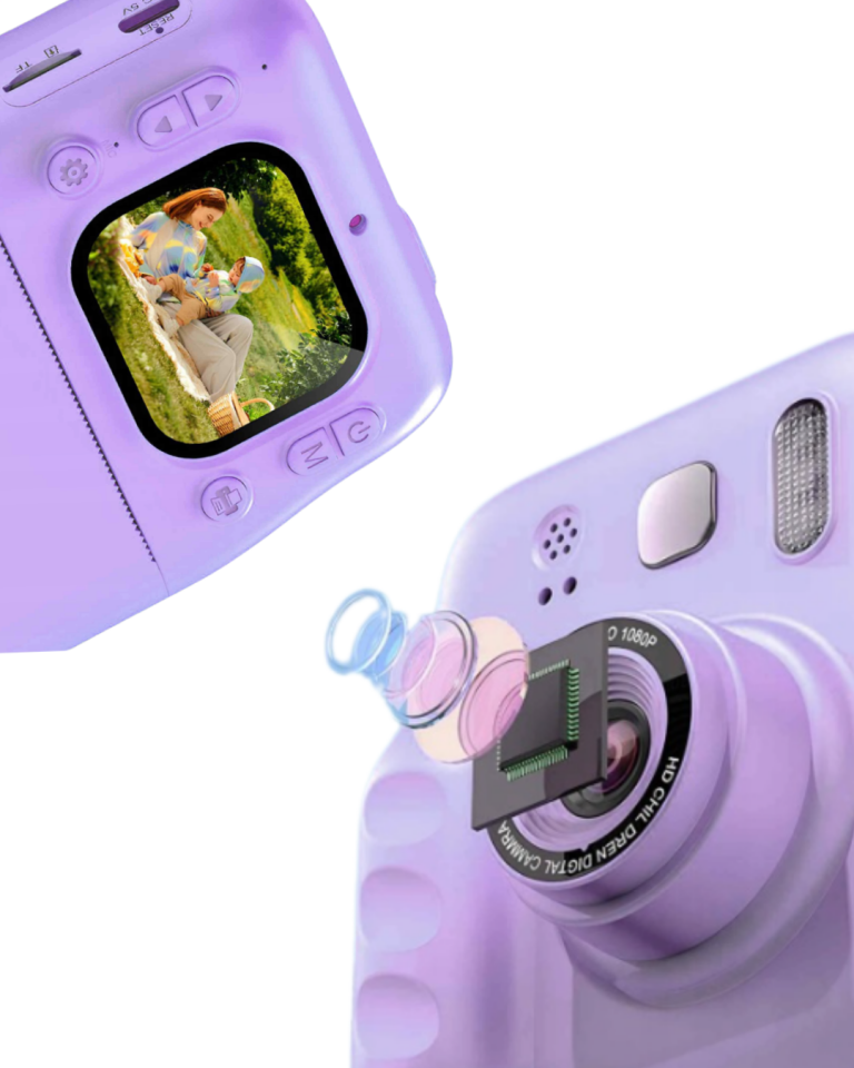 HD Ekranlı Çocuk Fotoğraf Makinesi ve Baskı Kağıdı Kalem Hediyeli