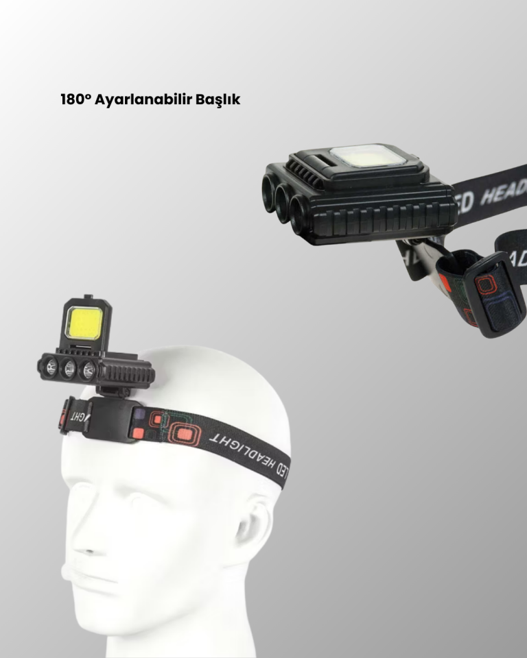 800 Lumen LED Kafa Lambası COB ve XPE Led Type C Şarjlı Ayarlanabilir - Lisinya