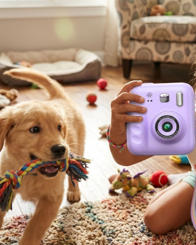 HD Ekranlı Çocuk Fotoğraf Makinesi ve Baskı Kağıdı Kalem Hediyeli