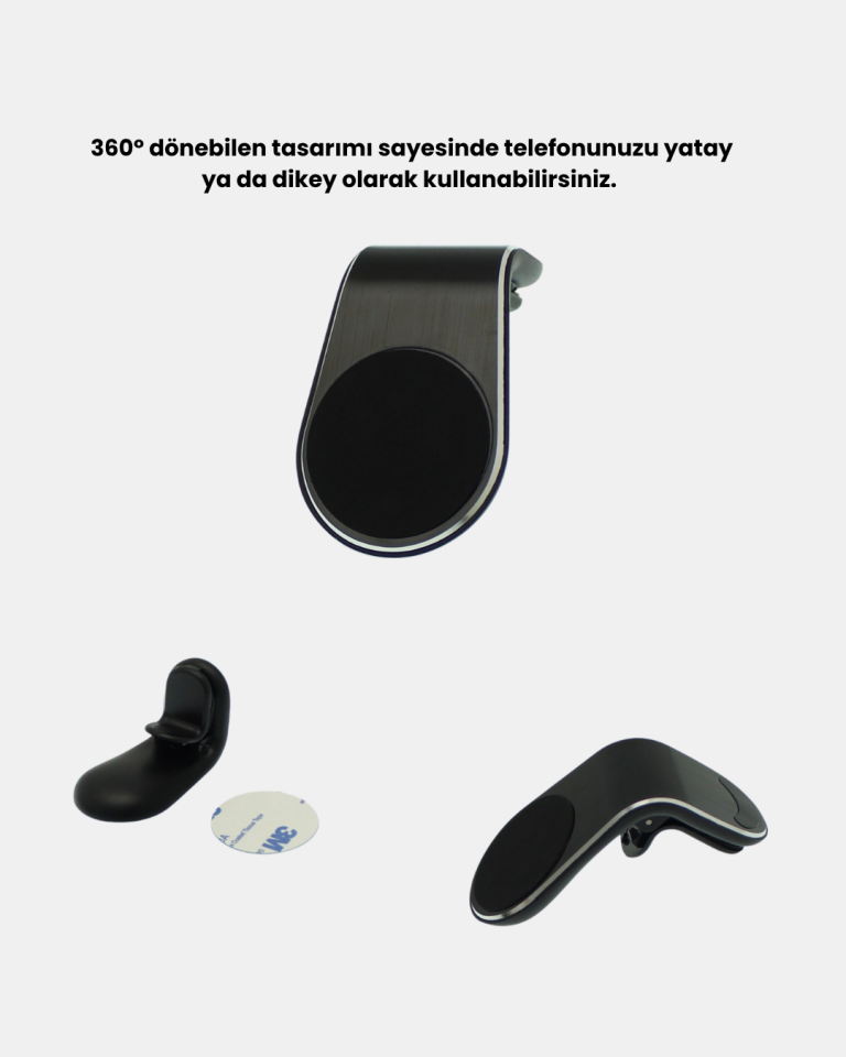 Manyetik Araç Telefon Tutucu 360° Dönebilen ve Sarsıntısız Güçlü Mıknatıslı - Lisinya