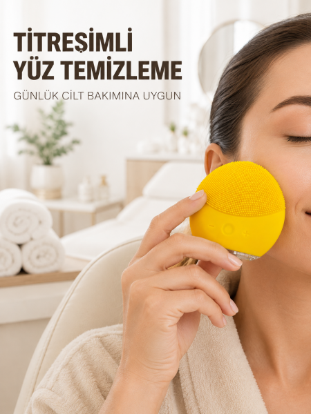 Su Geçirmez Titreşimli Yüz Temizleme Cihazı Yumuşak Silikon Cilt Bakım Fırçası