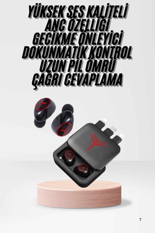 Kablosuz Şarj Göstergeli Powerbank Özellikli Bluetooth Kulaklık Çağrı Cevaplayabilen - Lisinya